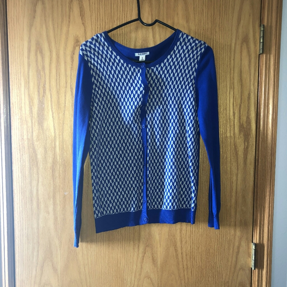 Blue and grey cardigan